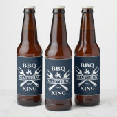 Funny BBQ Grill Master Personalized Barbecue King Bier Etiket (Flessen)