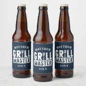 Funny BBQ Grill Master Personalized Barbecue King Bier Etiket (Flessen)