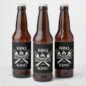 Funny BBQ Grill Master Personalized Barbecue King Bier Etiket (Flessen)