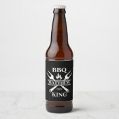 Funny BBQ Grill Master Personalized Barbecue King Bier Etiket (Voorkant)