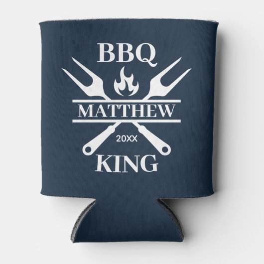 Funny BBQ Grill Master Personalized Barbecue King Blikjeskoeler (Voorkant)