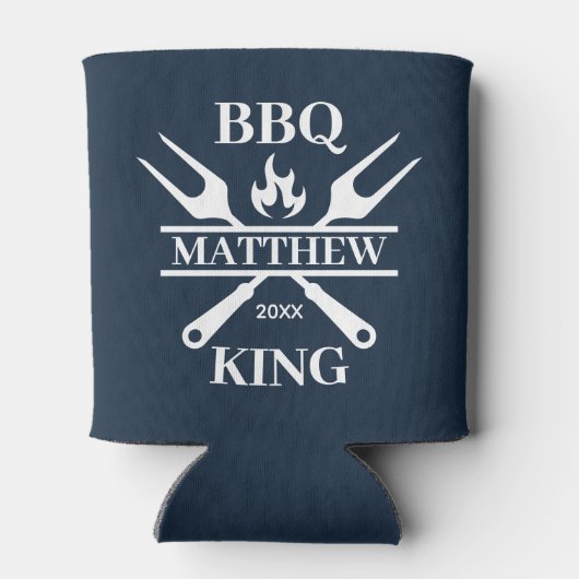 Funny BBQ Grill Master Personalized Barbecue King Blikjeskoeler (Achterkant)