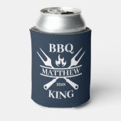 Funny BBQ Grill Master Personalized Barbecue King Blikjeskoeler (Blikje Achterkant)