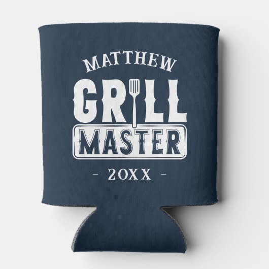 Funny BBQ Grill Master Personalized Barbecue King Blikjeskoeler (Achterkant)
