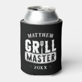 Funny BBQ Grill Master Personalized Barbecue King Blikjeskoeler (Blikje Voorkant)