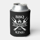 Funny BBQ Grill Master Personalized Barbecue King Blikjeskoeler (Blikje Voorkant)