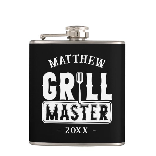 Funny BBQ Grill Master Personalized Barbecue King Heupfles (Voorkant)