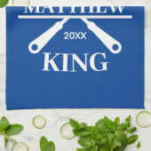 Funny BBQ Grill Master Personalized Barbecue King Theedoek (Gevouwen)