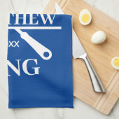 Funny BBQ Grill Master Personalized Barbecue King Theedoek (Quarter Fold)