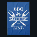 Funny BBQ Grill Master Personalized Barbecue King Theedoek<br><div class="desc">Funny BBQ Grill Master Personalized Barbecue Best</div>
