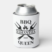 Funny BBQ Grill Master Personalized Barbecue Queen Blikjeskoeler (Blikje Voorkant)