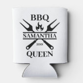 Funny BBQ Grill Master Personalized Barbecue Queen Blikjeskoeler (Achterkant)