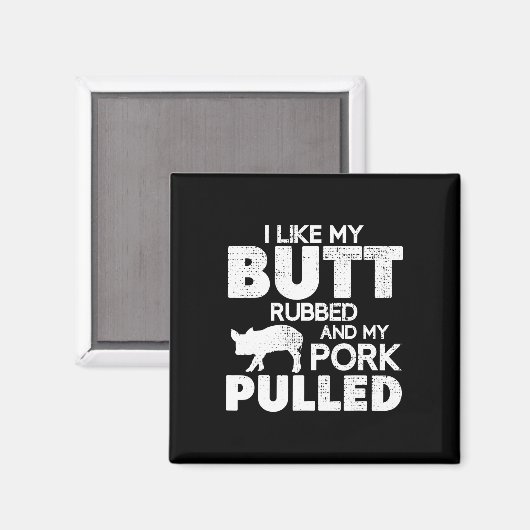 Funny Bbq Grilling Quote Pig Pulled Pork Bbq Grill Magneet (Voorkant / Achterkant)