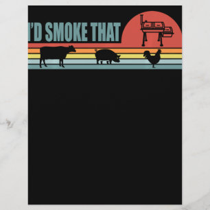 Funny BBQ ID roke die barbeque Retro Flyer