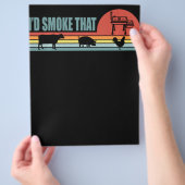 Funny BBQ ID roke die barbeque Retro Flyer (Hand)