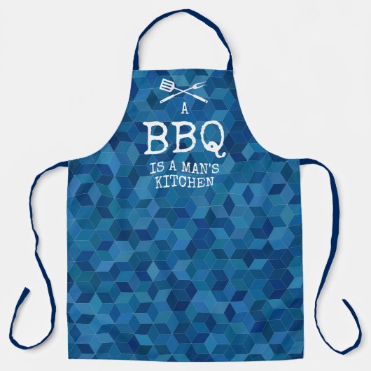 Funny BBQ is een Man Kitchen Schort (Voorkant)