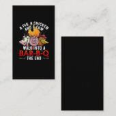 Funny BBQ Joke Pig Chicken Cow Barbecue Humor Visitekaartje (Voorkant / Achterkant)