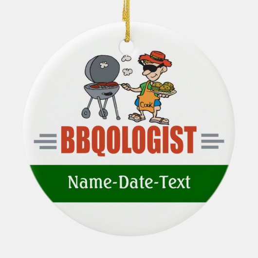 Funny BBQ Keramisch Ornament (Achterkant)