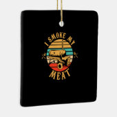 Funny BBQ Lover Gifts | Ik rook mijn vleesmoer BBQ Keramisch Ornament (Rechts)