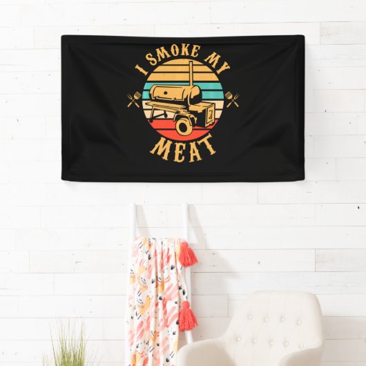 Funny BBQ Lover Gifts | Ik rook mijn vleesmoer BBQ Spandoek (Insitu)