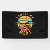 Funny BBQ Lover Gifts | Ik rook mijn vleesmoer BBQ Spandoek (Horizontaal)