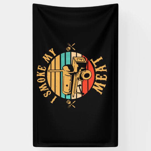 Funny BBQ Lover Gifts | Ik rook mijn vleesmoer BBQ Spandoek (Verticaal)