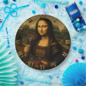 Funny BBQ Mona Lisa Papieren Bordje (Feest)
