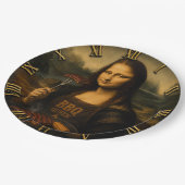 Funny BBQ Mona Lisa Papieren Bordje (Gekanteld)