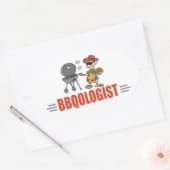 Funny BBQ Ovale Sticker (Envelop)
