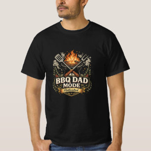 Funny BBQ Papa Modus T-Shirt voor Grill Meester Va