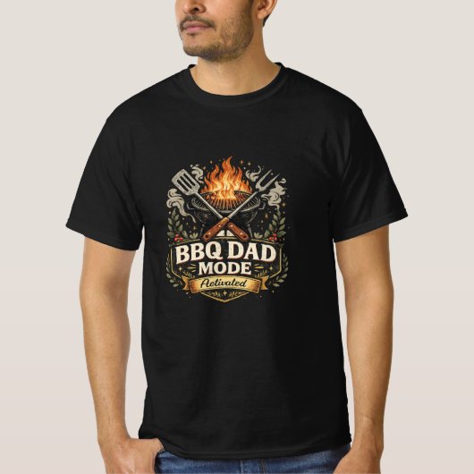 Funny BBQ Papa Modus T-Shirt voor Grill Meester Va (Voorkant)