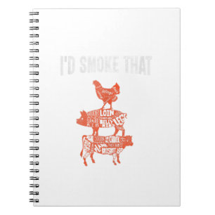 Funny Bbq Party Smoker Chef Costume dat ik zou rok Notitieboek