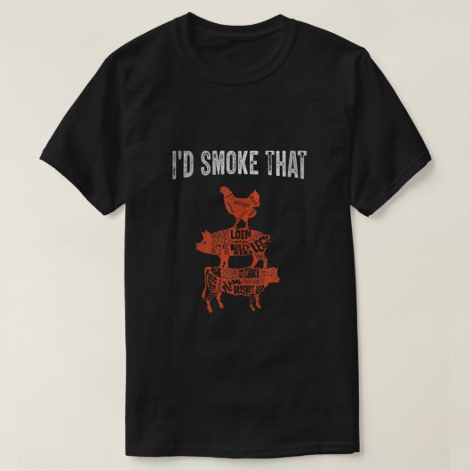 Funny Bbq Party Smoker Chef Costume dat ik zou rok T-shirt (Design voorkant)