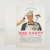 Funny BBQ Party-uitnodigingen | Geboortedag | Vint Kaart (Voorkant / Achterkant)