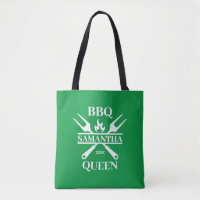 Funny BBQ Personalized Barbecue Queen Canvas tas