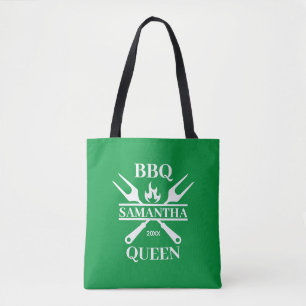 Funny BBQ Personalized Barbecue Queen Canvas tas