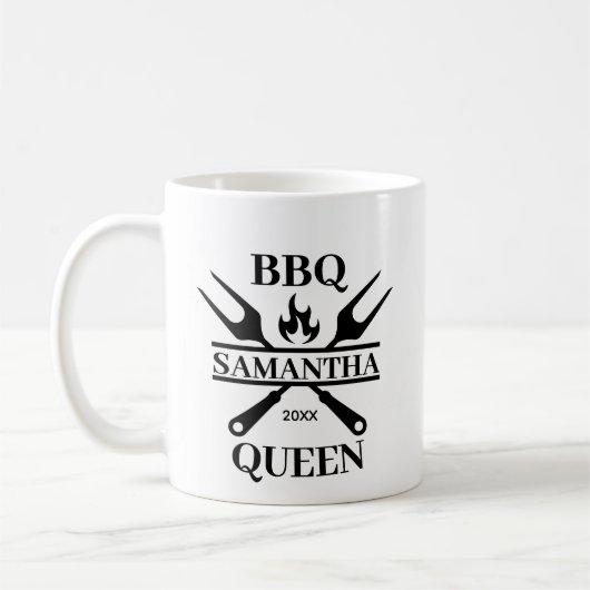 Funny BBQ Personalized Barbecue Queen Koffiemok (Links)