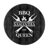 Funny BBQ Personalized Barbecue Queen Schort Cutti Snijplank (Voorkant)