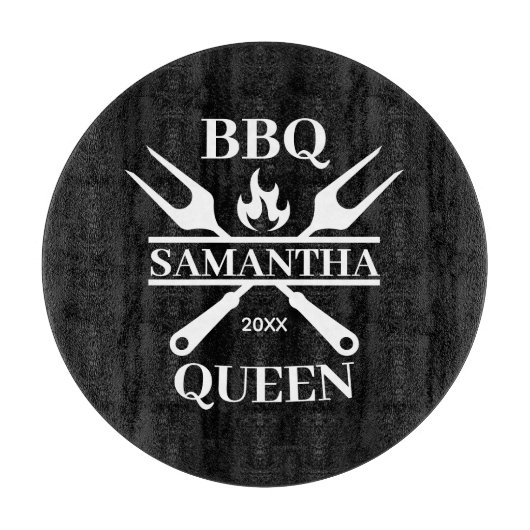 Funny BBQ Personalized Barbecue Queen Schort Cutti Snijplank (Voorkant)