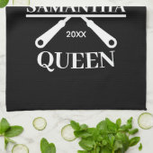 Funny BBQ Personalized Barbecue Queen Schort Cutti Theedoek (Gevouwen)
