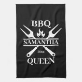 Funny BBQ Personalized Barbecue Queen Schort Cutti Theedoek (Verticaal)