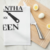 Funny BBQ Personalized Barbecue Queen Schort Cutti Theedoek (Quarter Fold)