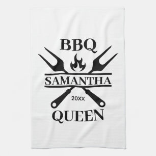 Funny BBQ Personalized Barbecue Queen Schort Cutti Theedoek