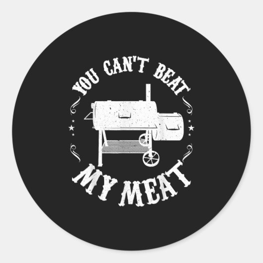 Funny Bbq Pit Reverse Flow Smoker Accessoire Pap G Ronde Sticker (Voorkant)