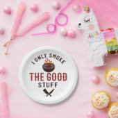 Funny BBQ Quote I Only Smoke The Good Stuff Papieren Bordje (Feest)