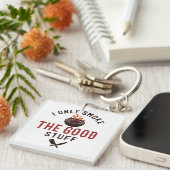 Funny BBQ Quote I Only Smoke The Good Stuff Sleutelhanger (Voorkant Rechts)