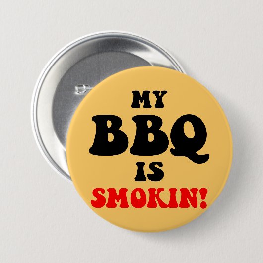 Funny bbq ronde button 7,6 cm (Voorkant /achterkant)