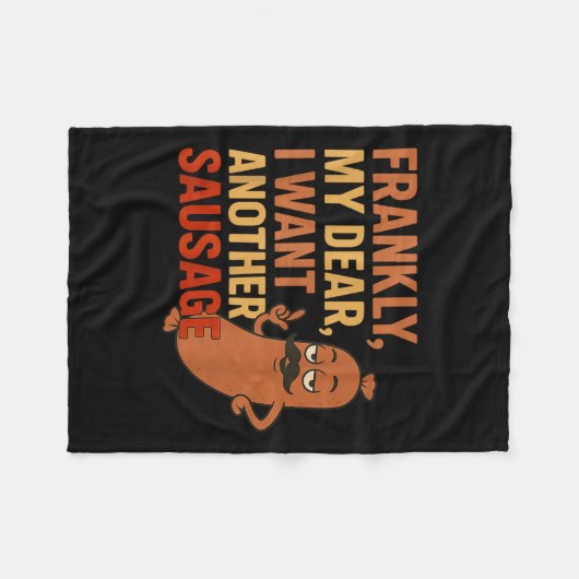 Funny Bbq Sausage Quote For Cookout Grill Dad Uncl Fleece Deken (Voorkant (Horizontaal))