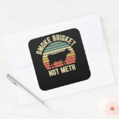 Funny Bbq Smoke Brisket Not Novelty Grilling Vierkante Sticker (Envelop)