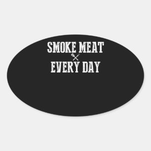 Funny Bbq Smoker Accessory Pitmaster Dad Grilling Ovale Sticker